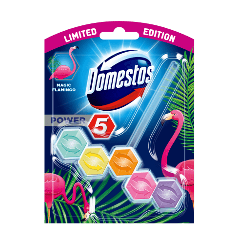 Domestos power5 wc frissítő blokk flamingo