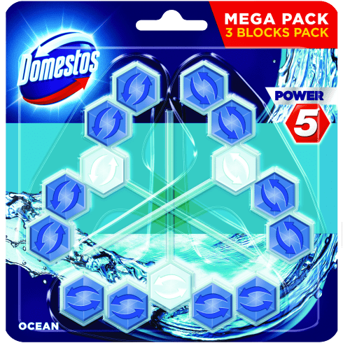 Domestos power5 wc frissítő blokk ocean