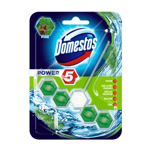 Domestos power5 wc frissítő blokk pine