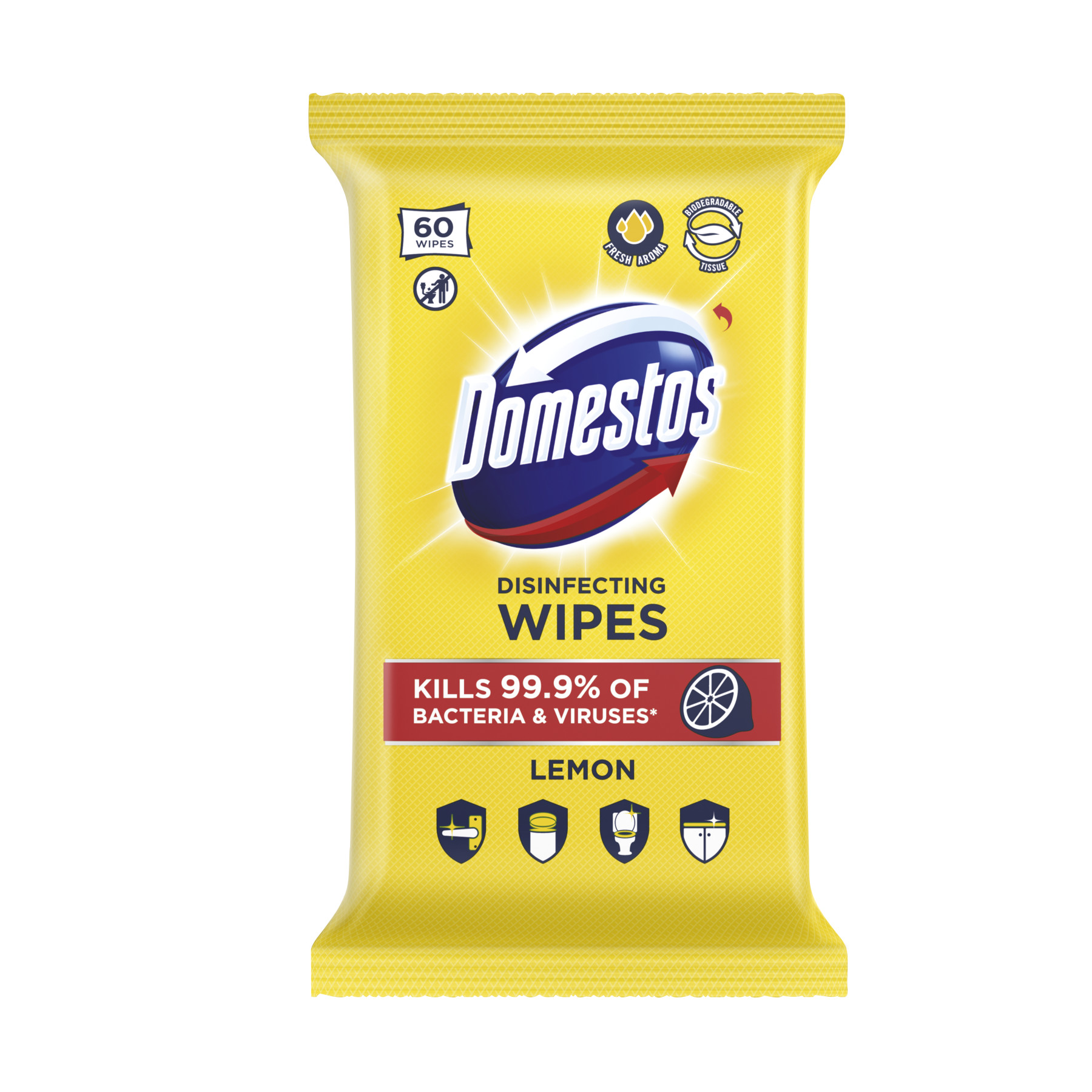 Domestos Higiénikus Törlőkendő Lemon