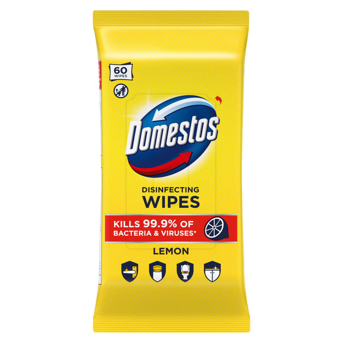 Domestos Higiénikus Törlőkendő Lemon