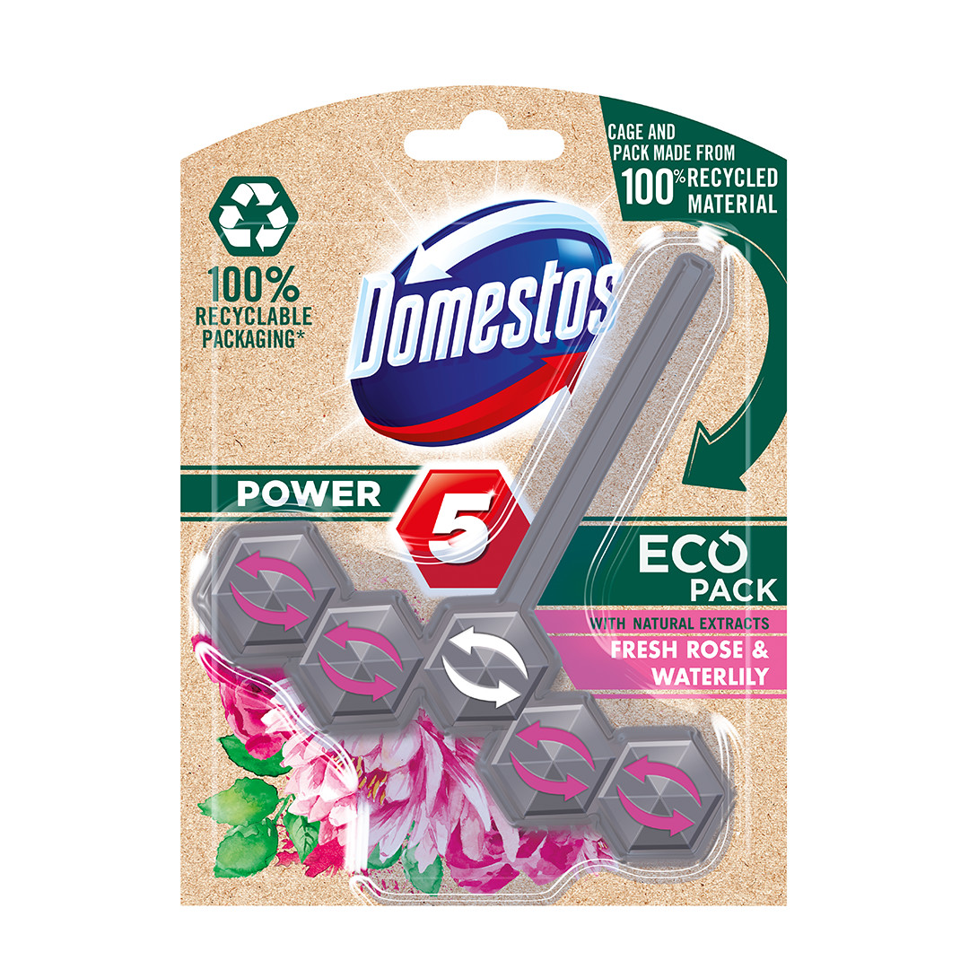 DOMESTOS ECO RIMBLOCK FRESH ROSE & WATERLILY