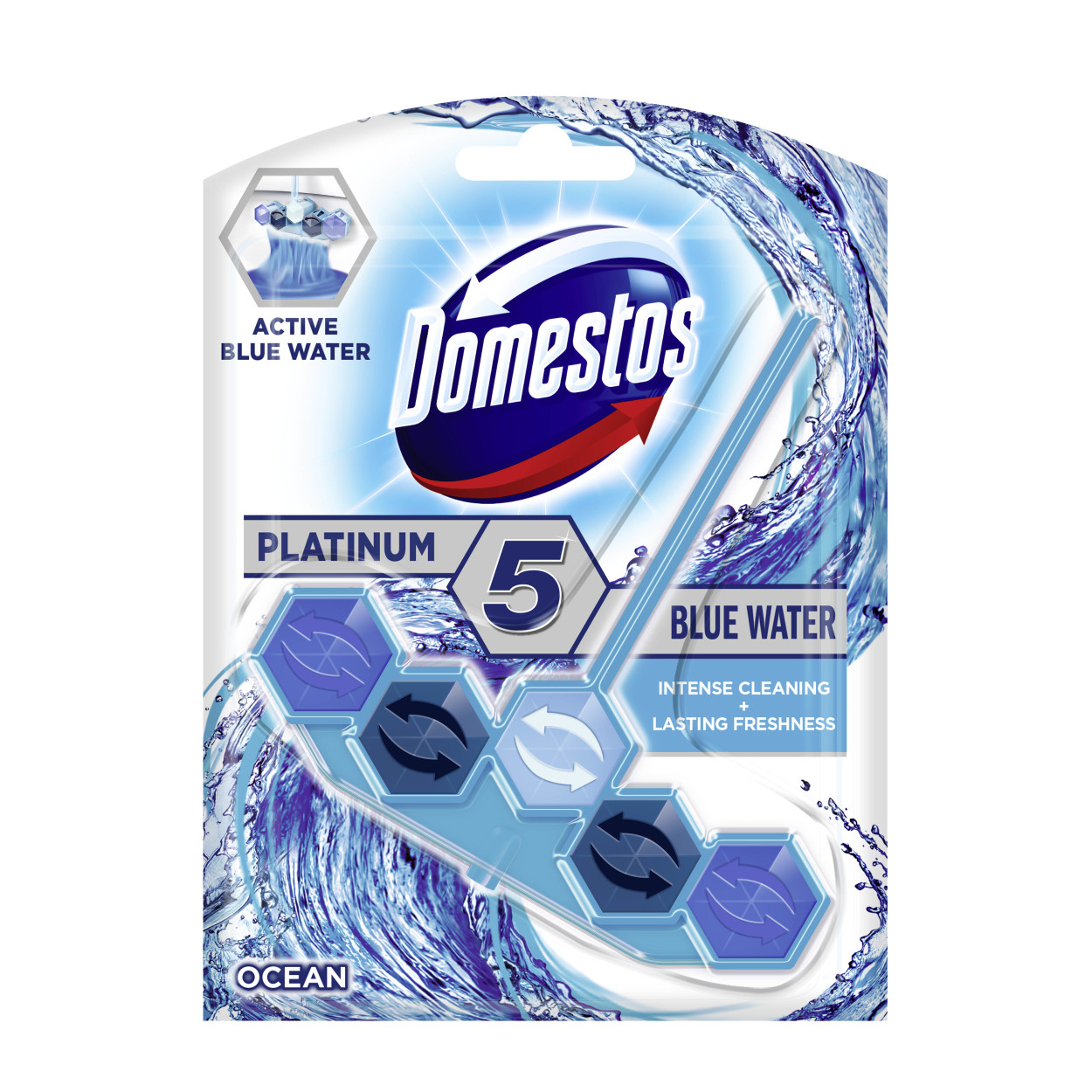 Domestos Platinum Power 5 Blue Water Ocean Toilet Block