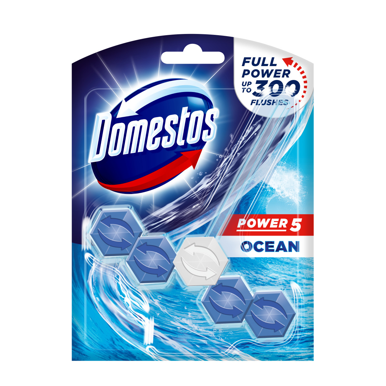 Domestos Power 5 Ocean Toilet Block 