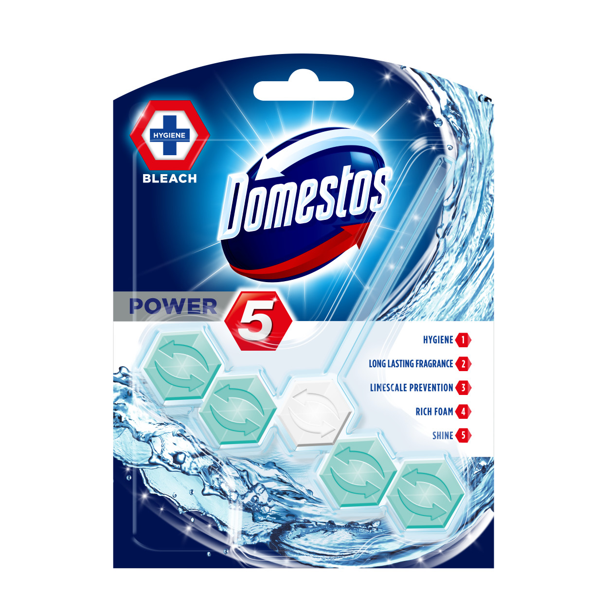 Domestos Power 5 Chlorine Toilet Block 