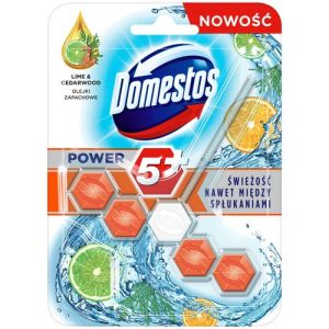 KOSTKA TOALETOWA DOMESTOS POWER5+ LIME&CEDARWOOD 1X55G