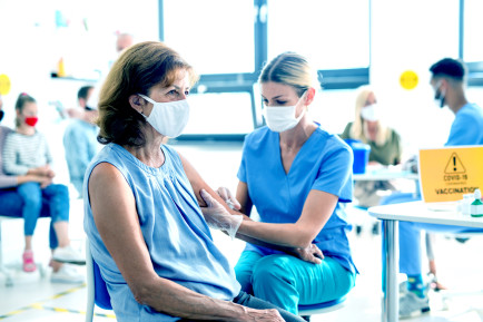 Person getting a vaccination