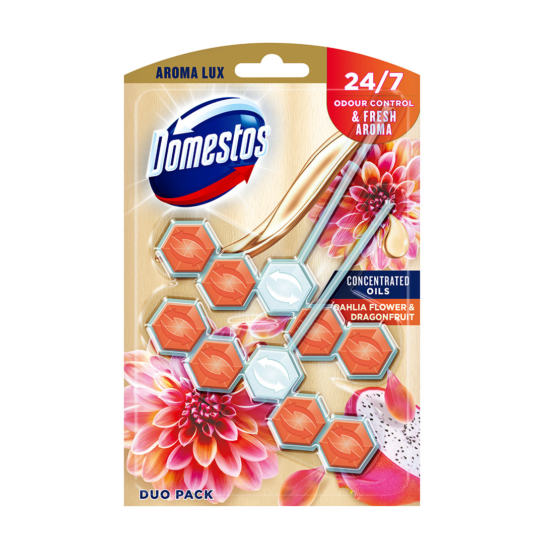 Domestos Aroma Lux WC-frissítő blokk Dahlia Flower&Dragonfruit