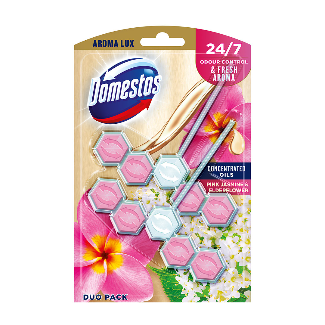 Domestos Aroma Lux WC-frissítő blokk Pink Jasmine&Elderflower
