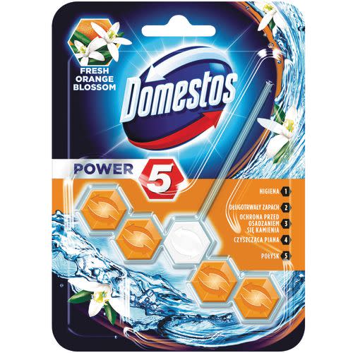 KOSTKA TOALETOWA DOMESTOS POWER5 FRESH ORANGE BLOSSOM 1X55G