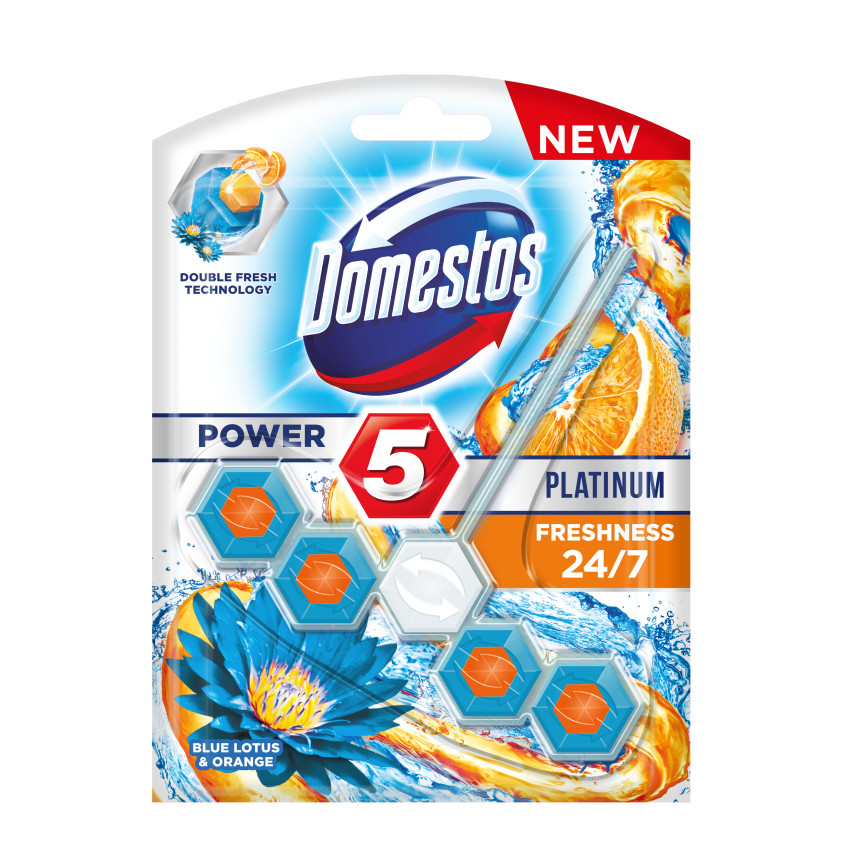 Domestos Platinum Power 5 Freshness 24/7 Blue lotus & orange