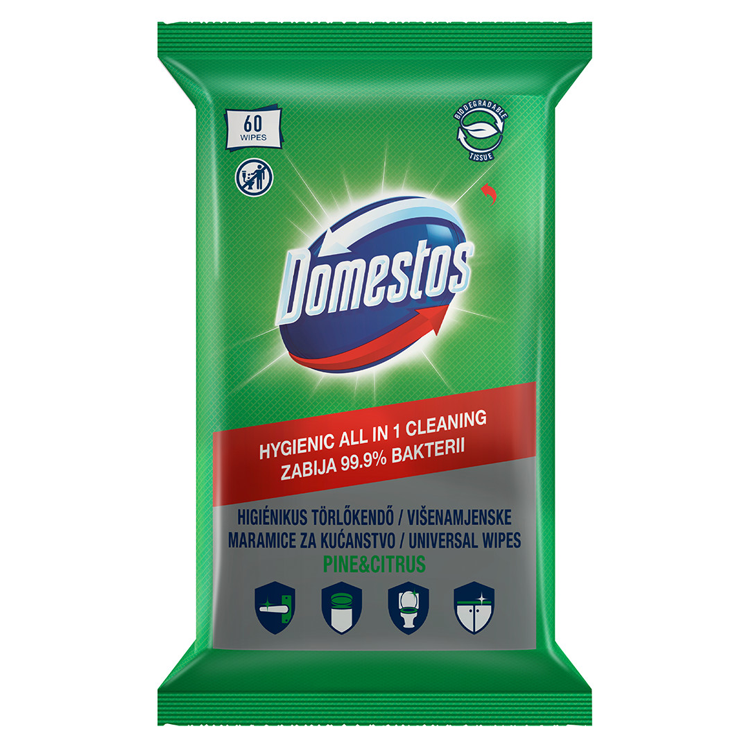 Domestos Higiénikus Törlőkendő Pine
