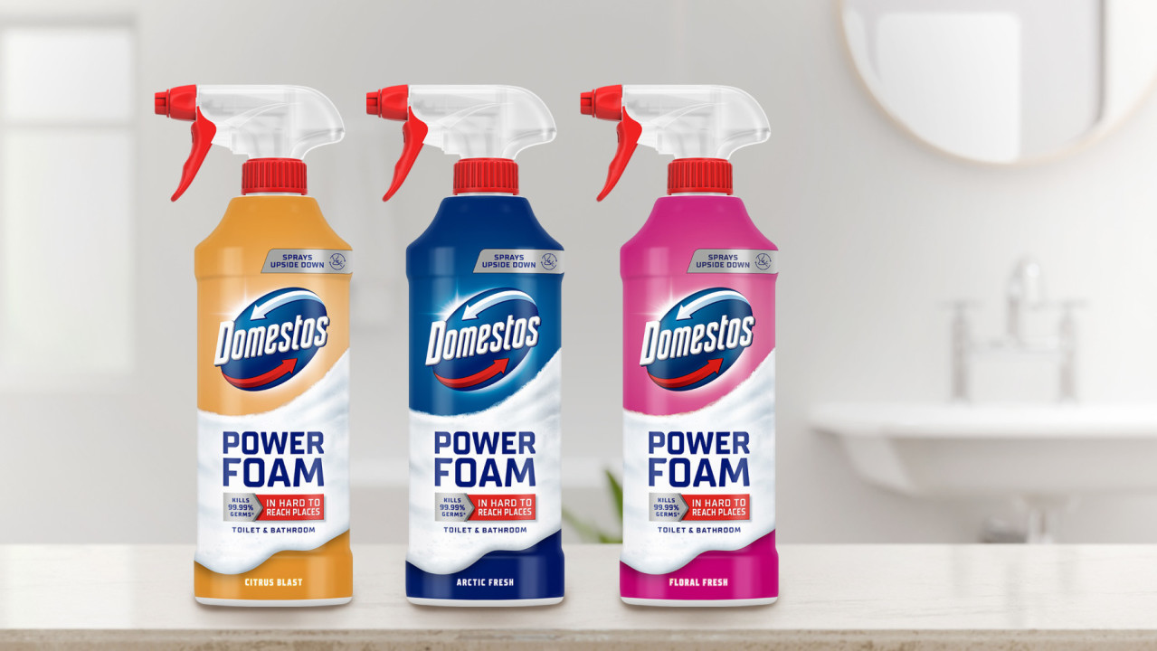 DOMESTOS power foam banner