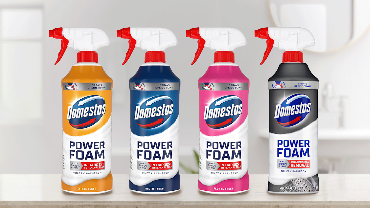 DOMESTOS power foam banner