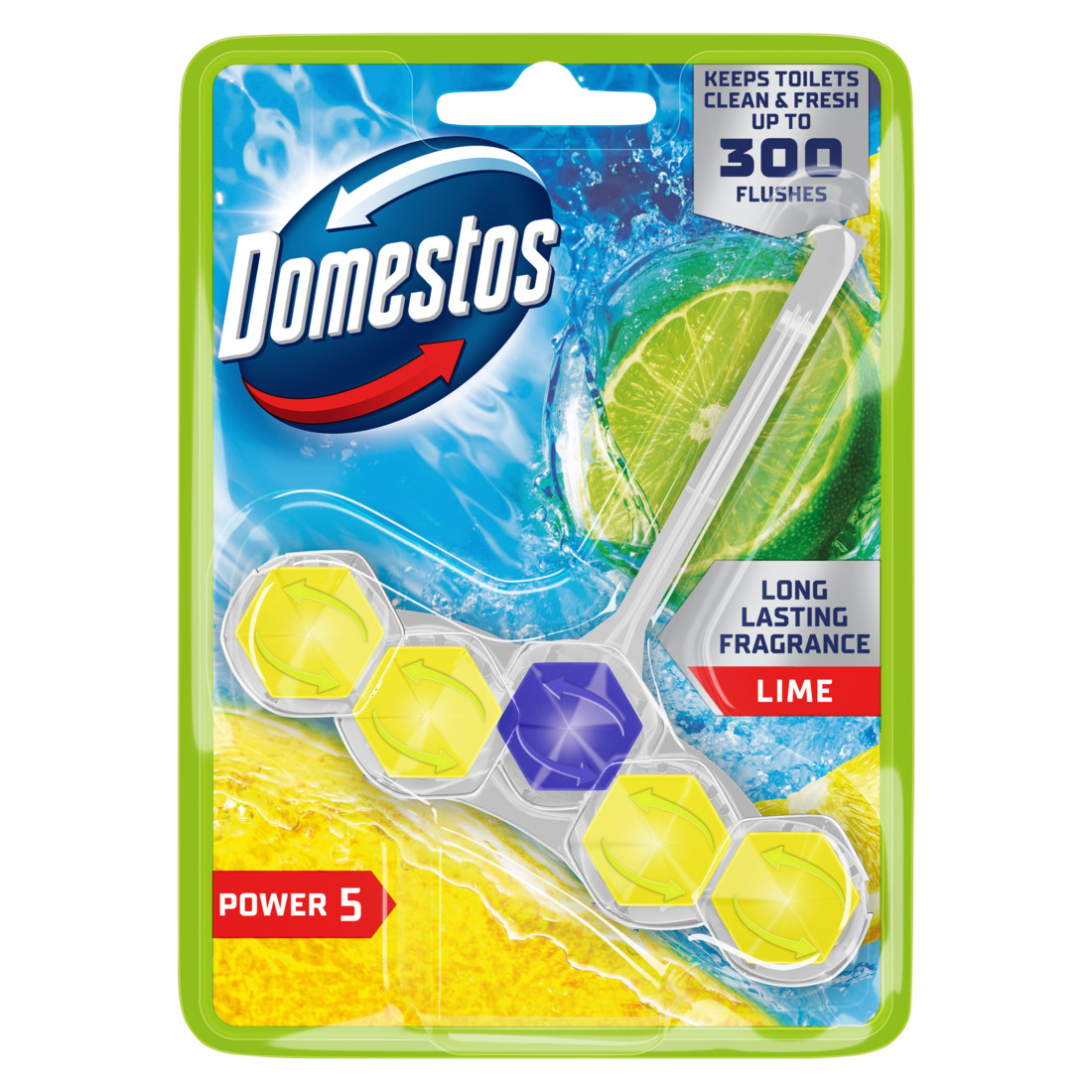 Domestos Power 5 Lime Toilet Block 