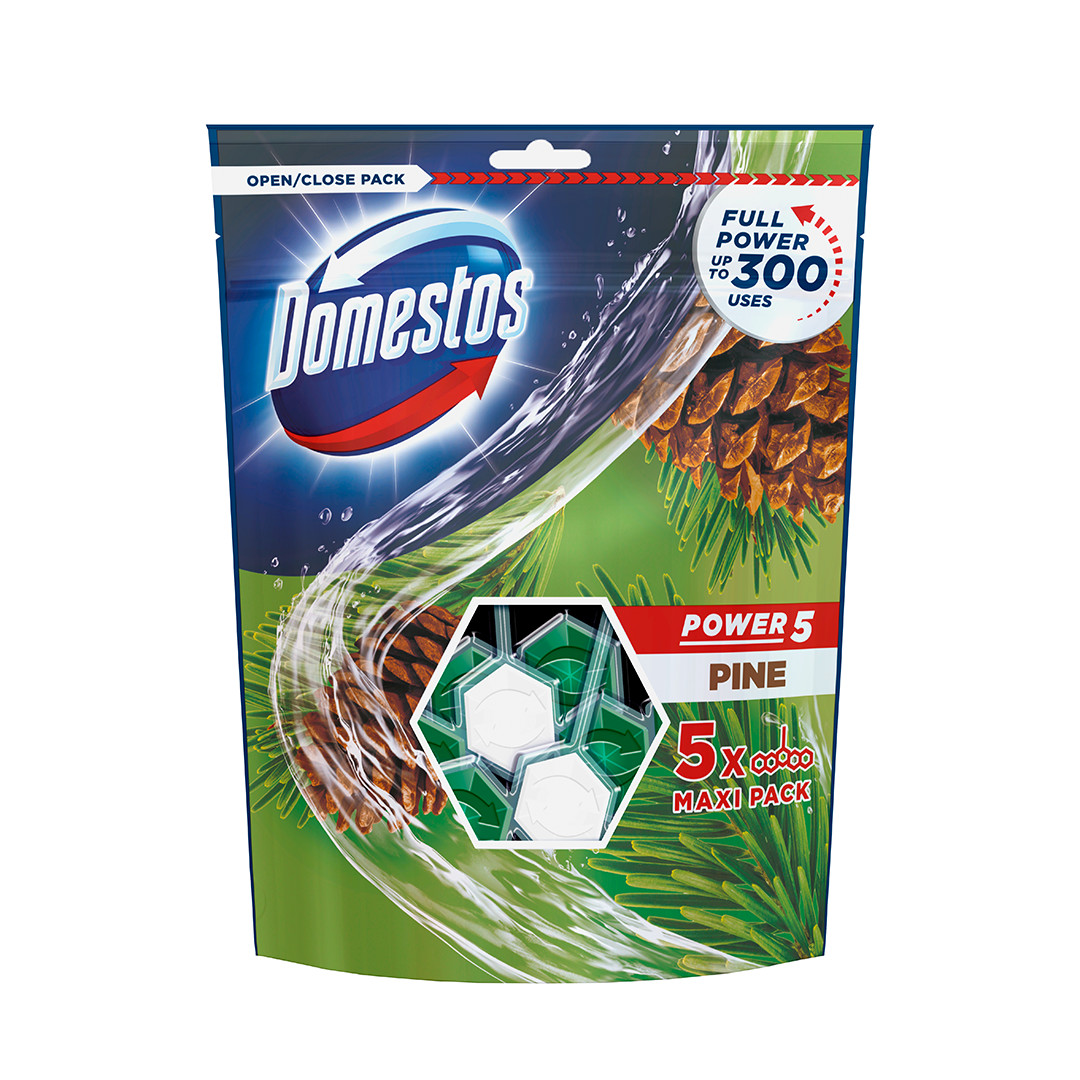 Domestos power5 wc frissítő blokk pine