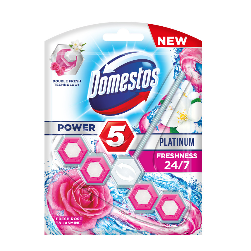 Domestos Platinum Power 5 Freshness 24/7 Fresh Rose and Jasmine