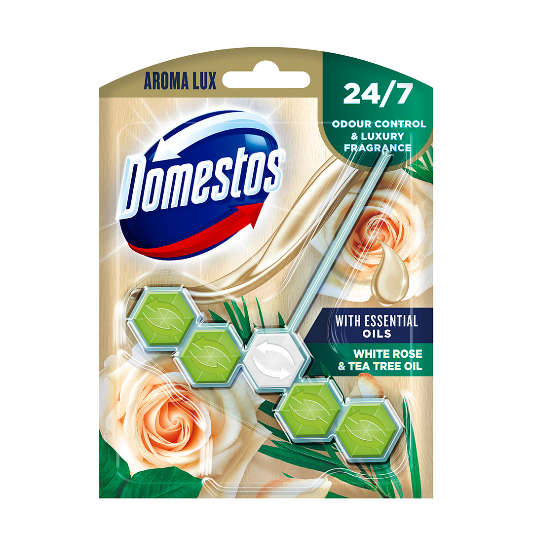 Domestos Aroma Lux White Rose and Tea Tree Oil Toilet Block