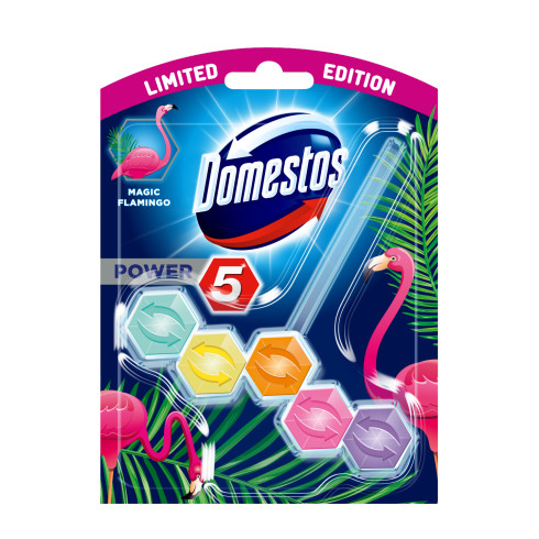 Domestos power5 wc frissítő blokk flamingo