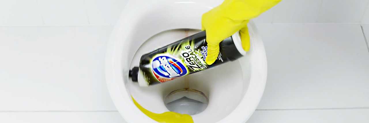 Zero Limescale product used to clean a toilet