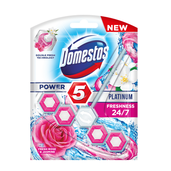 Domestos Platinum Power 5 Freshness 24/7 Fresh Rose and Jasmine